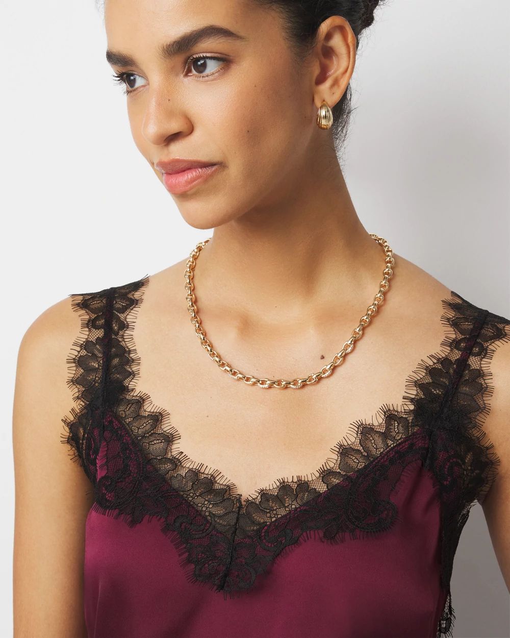 Noemi Lace Cami Military Green